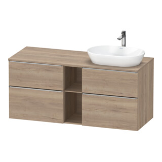 Duravit Meuble sous-lavabo D-Neo 140x55 cm, 2 tiroirs, 2 portes, blanc mat/effet bois
