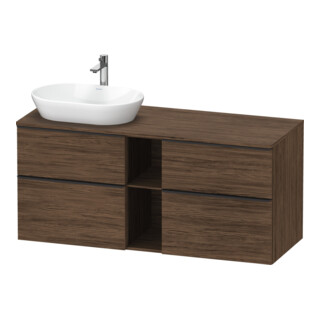 Duravit Meuble sous-lavabo D-Neo 140x55 cm, 2 tiroirs, 2 portes, blanc/noisette foncé