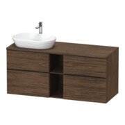Duravit Meuble sous-lavabo D-Neo 140x55 cm, 2 tiroirs, 2 portes, blanc/noisette foncé-1