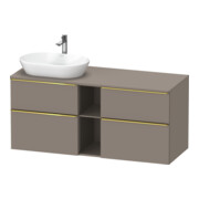 Duravit Meuble sous-lavabo D-Neo 140x55 cm, 2 tiroirs, 2 portes, blanc poli/Bas ma