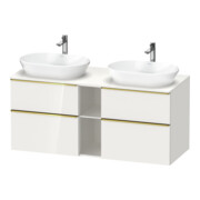 Duravit Meuble sous-lavabo D-Neo 140x55 cm, 2 tiroirs, 2 portes, blanc poli/haut brillant-1