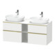 Duravit Meuble sous lavabo D-Neo 140x55 cm, 2 tiroirs, 2 portes, blanc poli/mat-1