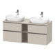 Duravit Meuble sous-lavabo D-Neo 140x55 cm, 2 tiroirs, 2 portes, blanc/taupe mat-1