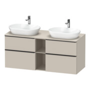 Duravit Meuble sous-lavabo D-Neo 140x55 cm, 2 tiroirs, 2 portes, blanc/taupe mat