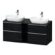 Duravit Meuble sous-lavabo D-Neo 140x55 cm, 2 tiroirs, 2 portes, chêne noir/chromé-1