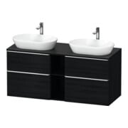 Duravit Meuble sous-lavabo D-Neo 140x55 cm, 2 tiroirs, 2 portes, chêne noir/chromé