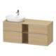 Duravit Meuble sous-lavabo D-Neo 140x55 cm, 2 tiroirs, 2 portes, chr/chêne naturel-1
