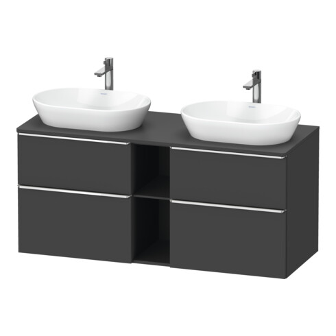 Duravit Meuble sous-lavabo D-Neo 140x55 cm, 2 tiroirs, 2 portes, chr/Grap ma