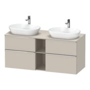 Duravit Meuble sous lavabo D-Neo 140x55 cm, 2 tiroirs, 2 portes, chr/taupe mat-1