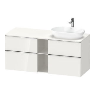 Duravit Meuble sous-lavabo D-Neo 140x55 cm, 2 tiroirs, 2 portes, droite, chrome/blanc brillant