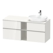 Duravit Meuble sous-lavabo D-Neo 140x55 cm, 2 tiroirs, 2 portes, droite, chrome/blanc brillant