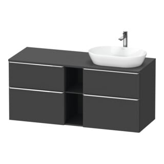 Duravit Meuble sous lavabo D-Neo 140x55 cm, 2 tiroirs, 2 portes, droite, chromé/Grap ma