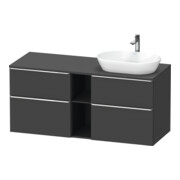 Duravit Meuble sous lavabo D-Neo 140x55 cm, 2 tiroirs, 2 portes, droite, chromé/Grap ma