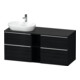 Duravit Meuble sous lavabo D-Neo 140x55 cm, 2 tiroirs, 2 portes, gauche, chr/chêne noir-1