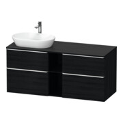 Duravit Meuble sous lavabo D-Neo 140x55 cm, 2 tiroirs, 2 portes, gauche, chr/chêne noir