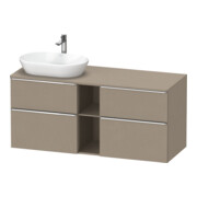 Duravit Meuble sous lavabo D-Neo 140x55 cm, 2 tiroirs, 2 portes, gauche, chrome/lin-1