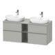 Duravit Meuble sous lavabo D-Neo 140x55 cm, 2 tiroirs, 2 portes, gris anthracite mat-1