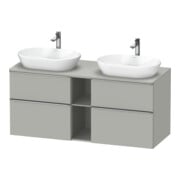 Duravit Meuble sous lavabo D-Neo 140x55 cm, 2 tiroirs, 2 portes, gris anthracite mat