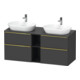 Duravit Meuble sous-lavabo D-Neo 140x55 cm, 2 tiroirs, 2 portes, gris brillant/gris mat-1