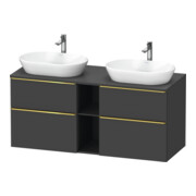Duravit Meuble sous-lavabo D-Neo 140x55 cm, 2 tiroirs, 2 portes, gris brillant/gris mat-1
