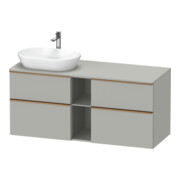 Duravit Meuble sous lavabo D-Neo 140x55 cm, 2 tiroirs, 2 portes, gris mat