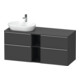 Duravit Meuble sous lavabo D-Neo 140x55 cm, 2 tiroirs, 2 portes, gris mat-1