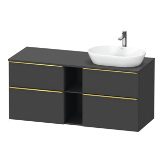 Duravit Meuble sous-lavabo D-Neo 140x55 cm, 2 tiroirs, 2 portes, gris pâle/gris mat