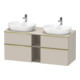 Duravit Meuble sous-lavabo D-Neo 140x55 cm, 2 tiroirs, 2 portes, gris poli/ma taupe-1