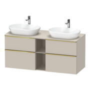 Duravit Meuble sous-lavabo D-Neo 140x55 cm, 2 tiroirs, 2 portes, gris poli/ma taupe