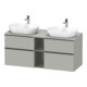 Duravit Meuble sous-lavabo D-Neo 140x55 cm, 2 tiroirs, 2 portes, noir/gris mat-1