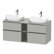 Duravit Meuble sous-lavabo D-Neo 140x55 cm, 2 tiroirs, 2 portes, noir/gris mat