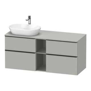 Duravit Meuble sous-lavabo D-Neo 140x55 cm, 2 tiroirs, 2 portes, noir/gris mat