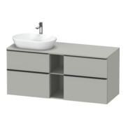 Duravit Meuble sous-lavabo D-Neo 140x55 cm, 2 tiroirs, 2 portes, noir/gris mat