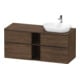 Duravit Meuble sous-lavabo D-Neo 140x55 cm, 2 tiroirs, 2 portes, noir/noisette foncé-1