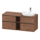 Duravit Meuble sous lavabo D-Neo 140x55 cm, 2 tiroirs, 2 portes, noir/noisette naturel-1