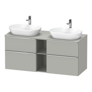 Duravit Meuble sous lavabo D-Neo 140x55 cm, 2 tiroirs, béton/chrome