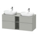 Duravit Meuble sous lavabo D-Neo 140x55 cm, 2 tiroirs, béton/chrome-1