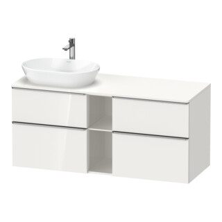 Duravit Meuble sous lavabo D-Neo 140x55 cm, 2 tiroirs, blanc brillant