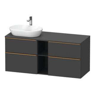 Duravit Meuble sous lavabo D-Neo 140x55 cm, 2 tiroirs, gris mat