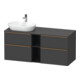 Duravit Meuble sous lavabo D-Neo 140x55 cm, 2 tiroirs, gris mat-1