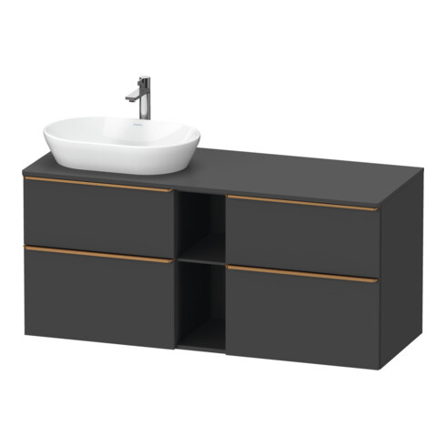 Duravit Meuble sous lavabo D-Neo 140x55 cm, 2 tiroirs, gris mat