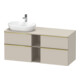 Duravit Meuble sous-lavabo D-Neo 140x55 cm, 2 tiroirs SBK, 2 poignées A, B L, gris poli/Taupe mat-1