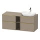 Duravit Meuble sous lavabo D-Neo 140x55 cm, 2 tiroirs SBK, 2 poignées A, B R, gris poli/lin-1