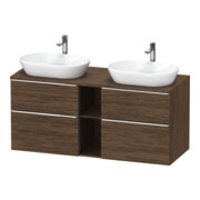 Duravit Meuble sous-lavabo D-Neo 140x55 cm, 2 tiroirs SBK, 2 portes A, B bs, ch/nb foncé