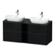 Duravit Meuble sous lavabo D-Neo 140x55 cm, 2 tiroirs SBK, 2 portes A, B bs, noir/blanc œuf-1