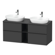 Duravit Meuble sous lavabo D-Neo 140x55 cm, 2 tiroirs SBK, 2 portes A, B bs, noir/Gris ma-1