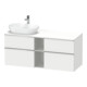 Duravit Meuble sous-lavabo D-Neo 140x55 cm, 2 tiroirs SBK, 2 portes A, B gauche, chrome/blanc mat-1