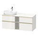 Duravit Meuble sous lavabo D-Neo 140x55 cm, 2 tiroirs SBK, 2 portes A, B L, blanc poli/haut brillant-1