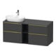 Duravit Meuble sous-lavabo D-Neo 140x55 cm, 2 tiroirs SBK, 2 portes A, B L, gris brillant/mat-1