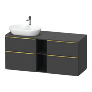 Duravit Meuble sous-lavabo D-Neo 140x55 cm, 2 tiroirs SBK, 2 portes A, B L, gris brillant/mat